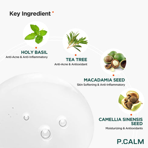 P.CALM UnderPore Holy Basil Cleansing Oil 6.42 fl.oz | Non-Comedogenic Pore Control Cleansing Oil for Sensitive Skin