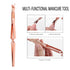 SILPECWEE 1Pc Rose Gold Nail Cuticle Pusher, C Curve Nail Pinching Clips, Gel Nail Scraper, Multi-Function Manicure