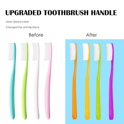 EasyHonor Giant Head Toothbrush - Hard & Firm Bristles BPA Free, 4 Pack White Hard Bristles