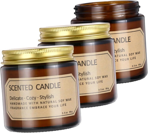 3pcs Aroma Candles Chic Bottle Scented Candles Aromatherapy for Stress Relief for