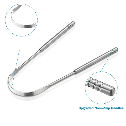 3 PCS Metal Tongue Scraper, Stainless Steel Tongue Scrapers for Adults, Portable Tongue Scrappers YLYL
