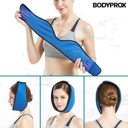 Bodyprox Face Ice Pack for Jaw, Head and Chin, Adjustable Hot and Cold Wrap for Wisdom Teeth and TMJ Pain Relief