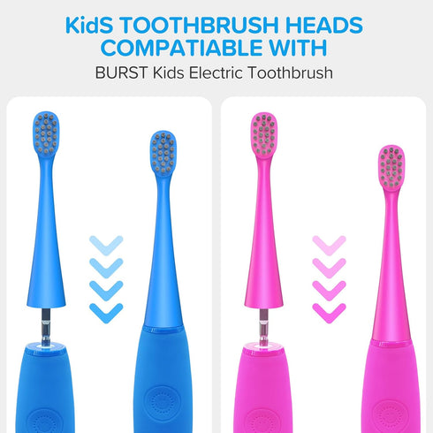 Replacement Toothbrush Heads 10 Pack Compatible with BURST Kids Electric Toothbrush, Soft Charcoal Bristles