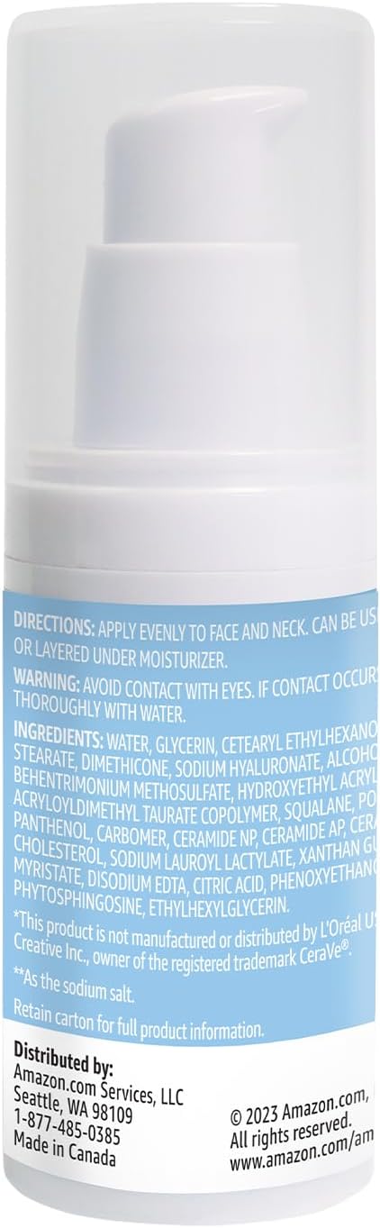 Amazon Basics Hyaluronic Acid Serum, 1 Fluid Ounce, Hydrating Skin Care, 1-Pack