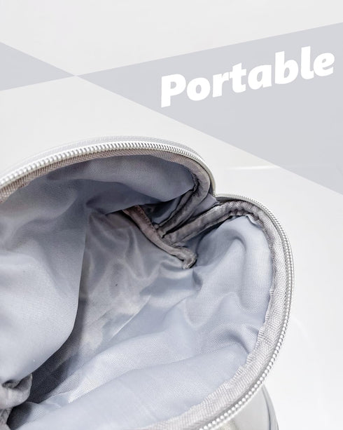 Small Makeup Bag, Cosmetic Bags for Women, Silver Leather Makeup Pouch