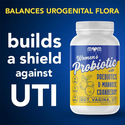 MOM NUTRIX 120 Probiotic for Women - Vaginal, Gut, UT, pH Balance, Feminine & Digestive Health - Prebiotics