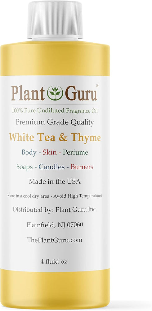 White Tea & Thyme Fragrance Oil 4 fl. oz. for DIY Soap Making, Candles, Bath Bombs, Body Butters, Aromatherapy