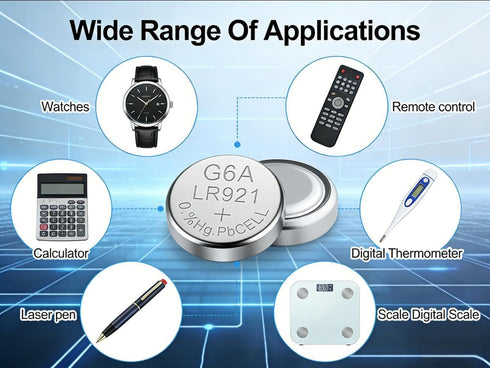Soyasi 30-Pack AG6 1.5V 371, 370, SR920SW, LR920, LR921, SR927, 171, L921, LR69 Button Cell Batteries, Alkaline Type