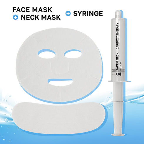 Name Skin Care Korean Carboxy CO2 Therapy Face & Neck Mask Set of 2 - Hydrating Anti-Aging Skincare Treatment