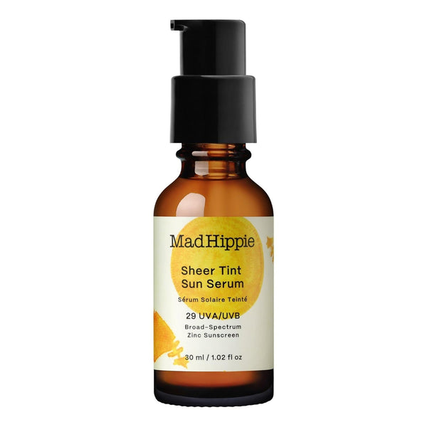 Mad Hippie Sheer Tint Sun Serum (Light/Medium), Tinted Moisturizer with SPF 29 in Recyclable Glass Bottle
