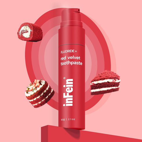 inFein Red Velvet Flavoured Fluoride Toothpaste, Indulge in Guilt-Free Sweetness for a Brighter Smile