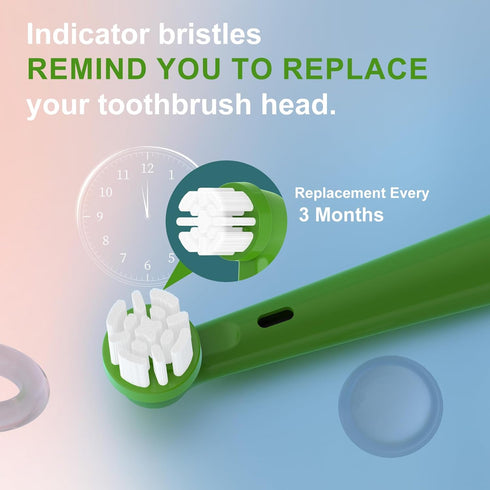 Replacement Brush Heads Compatible with Brusheez Kids' Electric Toothbrush, 5 Pcs White + 5 Pcs Purple