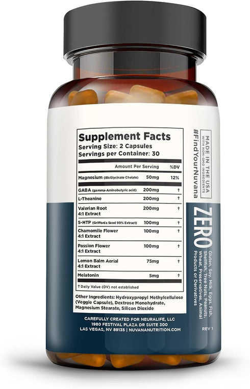 Shut Eye Natural Sleep Aid Supplement for Adults with 5mg Melatonin, 60 Capsules