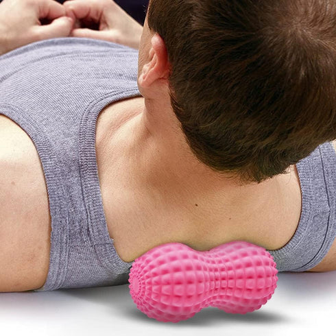 SELEWARE Peanut Massage Ball, Peanut Double Lacrosse Massage Roller Ball for Back Neck Shoulder Spine Legs Hips, Deep