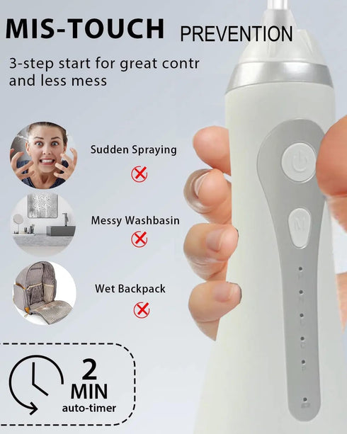 Waterproof Electric Water Flosser Teeth Pick, Portable Cordless Oral Irrigator, 300ML Rechargeable, IPX7, 8 Tips, 5