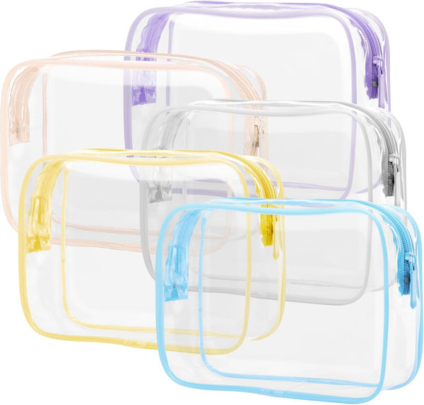 PACKISM Clear Makeup Bags, 2 Pack TSA Approved Toiletry Bag, Travel Makeup Cosmetic Bag for Women