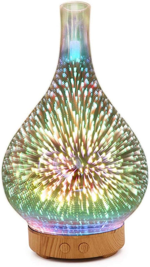 SMGZC 3D Firework Glass Essential Oil Aroma Diffuser Ultrasonic Aromatherapy Humidifier Aromatherapy Lamp-