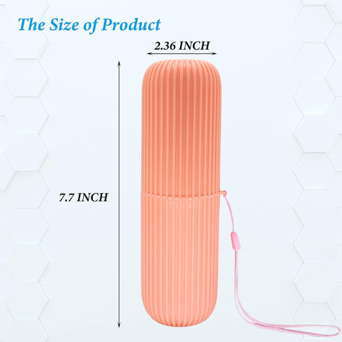 Sunenlyst 2Pcs Travel Toothbrush Holder, Portable Case for Traveling, Camping, Business Trip (Green and Orange)
