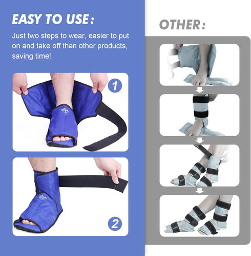 Hilph Large Foot Ice Pack Wrap - Reusable Full Coverage Ankle Heels Ice Cold Pack for Feet Injuries, Foot Pain Relief,