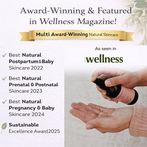 Organic Perineal Massage Oil Spray by Irene Organics for Pregnancy and Postpartum - Prevention for Perineum Tearing
