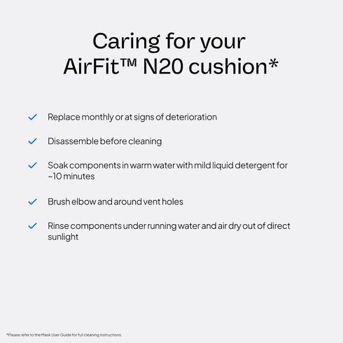 N20 ResMed AirFit Cushion - Nasal CPAP Mask Cushion Replacement - InfinitySeal Design - Soft Silicone - CPAP