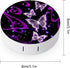 Purple Butterfly Pattern Contact Lens Case Box with Tweezers, Remover Tool, Solution Bottle, and Mirror for Eye Care