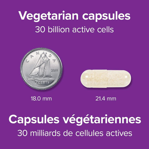 Webber Naturals Probiotic - 30 Billion with 8 Probiotic Strains, 30 Capsules for Digestive Health