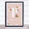 The Card Zoo Baby Birth Details Nursery Christening Woodland Animals Pink Initial P Print