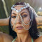 Vintage Flapper Head Chain, Masquerade Mask Headpiece, Wedding Bride Hair Jewelry for Women (Boho-Silver)
