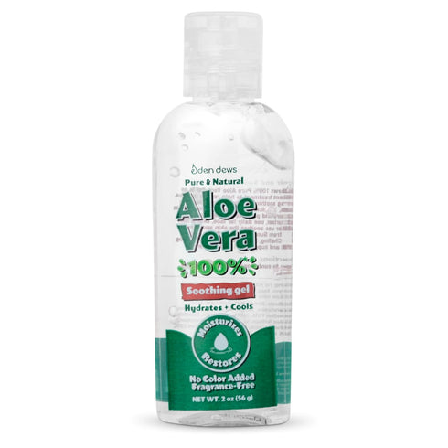 Travel-Size Aloe Vera Gel for Dry Skin, 100% Pure Organic Moisturizing Face & Hair Care, 2 oz