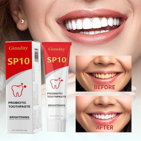 JISKG SP10 Probiotic Whitening Toothpaste, Deep Cleaning Care Remove Yellow Tooth Stains, with Probiotic Oral Health