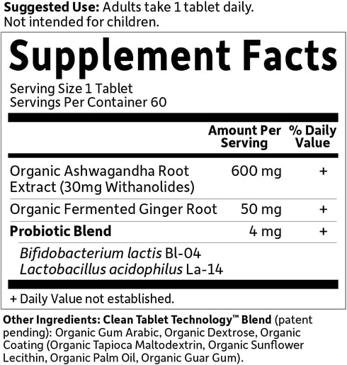 Garden of Life Organics Ashwagandha Supplement - 60 Tablets for Stress, Mood & Energy Support, Vegan