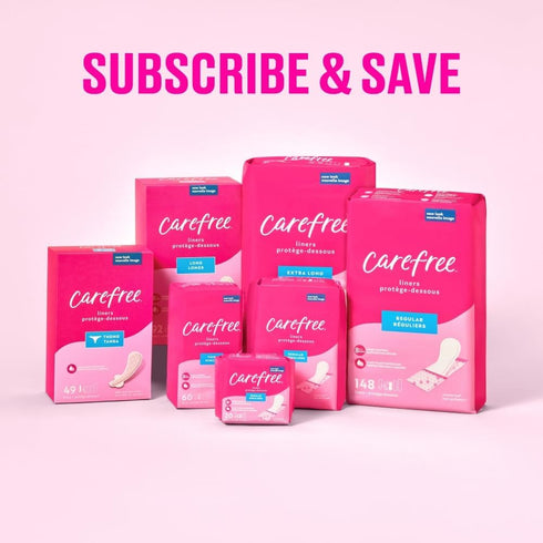 Carefree Acti-Fresh Extra Long Unscented Body Shape Pantiliners - 93 Count, Packaging May Vary