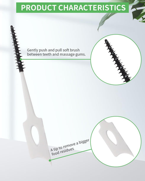 200 PCS Soft Dental Floss Picks with Case, Disposable Tooth Flossing Brush for Cleaning Teeth, Black Color