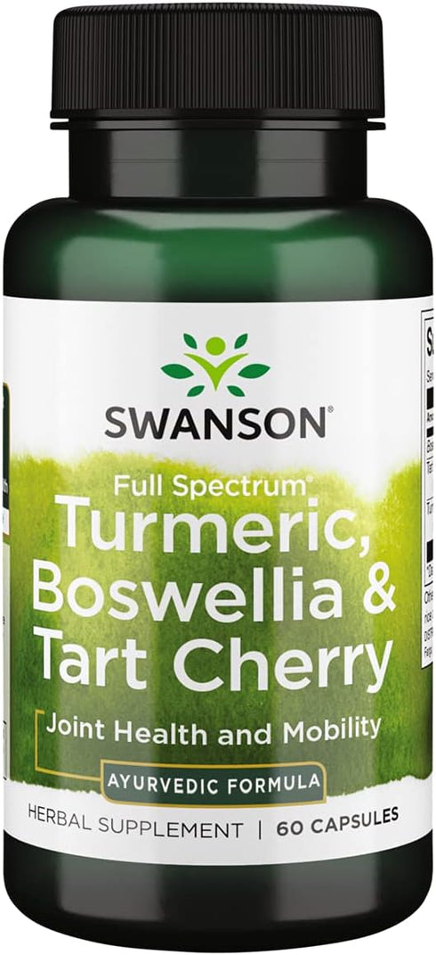 Swanson Full Spectrum Turmeric Boswellia & Tart Cherry, Joint Function & Support, 60 Capsules