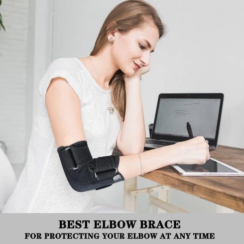 Reamphy Elbow Brace, Comfortable Night Elbow Sleep Support, Adjustable Stabilizer Splints for Cubital Tunnel Syndrome,