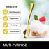 Qeirudu 4 Inch Gold Plastic Mini Spoons, 100 Pack Heavy Duty Disposable Dessert Spoons for Party, Appetizers