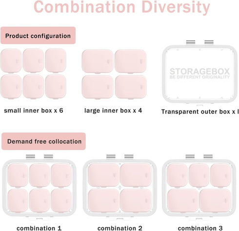 SOFISO 4/6 10 Grid Free Assembly Travel Medicine Organizer Day Pill Organizer Portable Pill Box Waterproof Pill Case