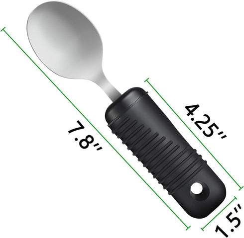 YPC Adaptive Utensils, Easy Grip Silverware, Built-Up Fork, Spoon, Rocker Knife for Adults with Arthritis, 3 Piece Set