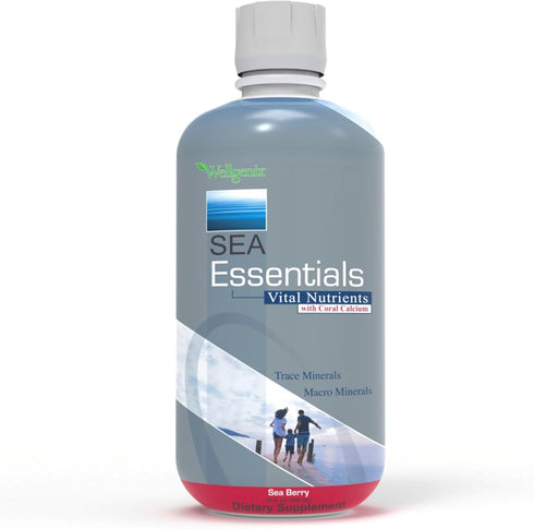 Wellgenix Sea Essentials Coral Calcium Liquid Vitamin for High Absorption - Nutritional Multivitamin Supplement - Sea