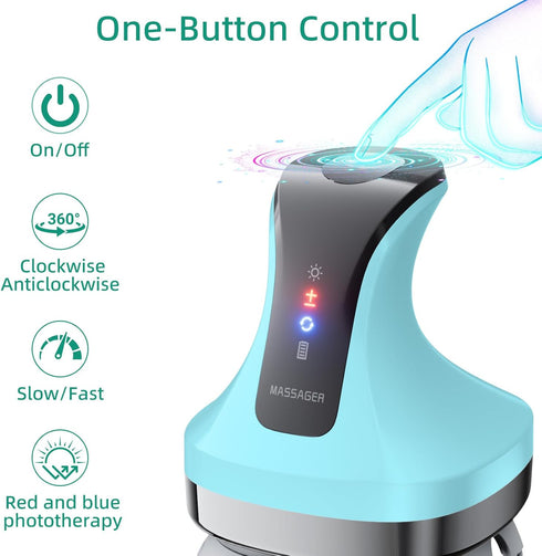 Relaxation,108 4 Electric Head Massager, Cordless Portable Body Massage for Deep Kneading Nodes Soft Silicone Massage