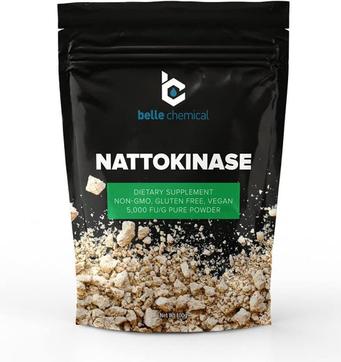 Pure Organic Nattokinase Powder - Non-GMO, Gluten Free, Vegan Bulk, 100 Grams