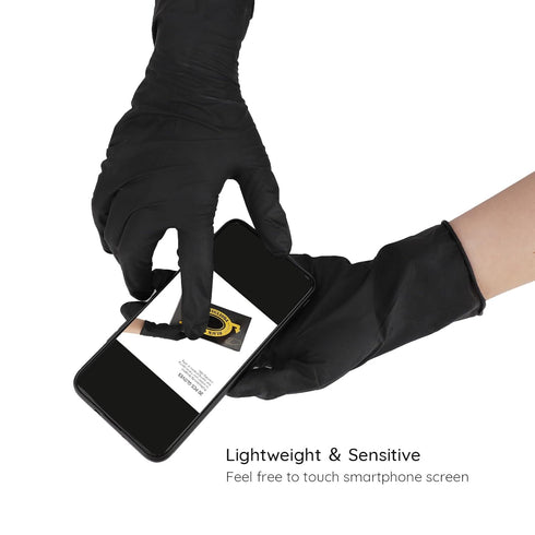 Segbeauty 20 Counts Medium Reusable Gloves for Hair Coloring, Black Latex Rubber, Powder Free, Hair Dyeing Accessories
