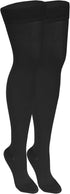 NuVein Medical Compression Stockings, 20-30 mmHg Support, Thigh Length Hose, Closed Toe, Black, Medium