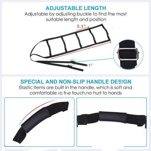 haozaikeji 70 Inch Bed Ladder Assist Strap, Senior Elder Sit Up Helper Adjustable Bedside Pull Up Helper with Handle