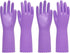 PACIFIC PPE 2 Pairs Reusable Dishwashing Cleaning Gloves, Latex Free with Cotton Lining, Purple, Small