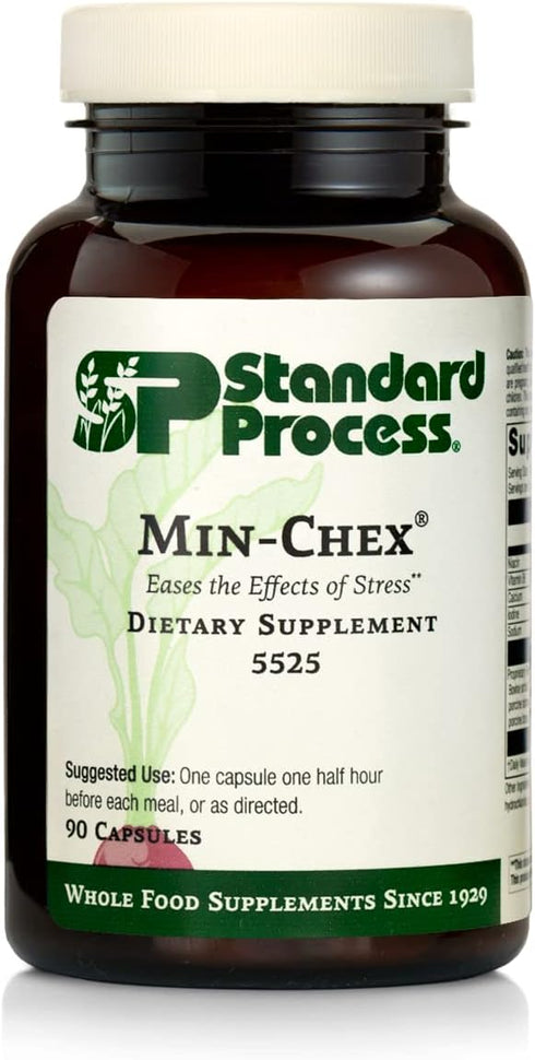 Standard Process Min-Chex - Whole Food Nervous System Supplement for Stress Relief - 90 Capsules