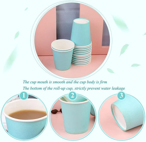 100 Pack 3 oz Paper Cups, Bathroom Mouthwash Cups for Snack, Espresso, Perfect for Home