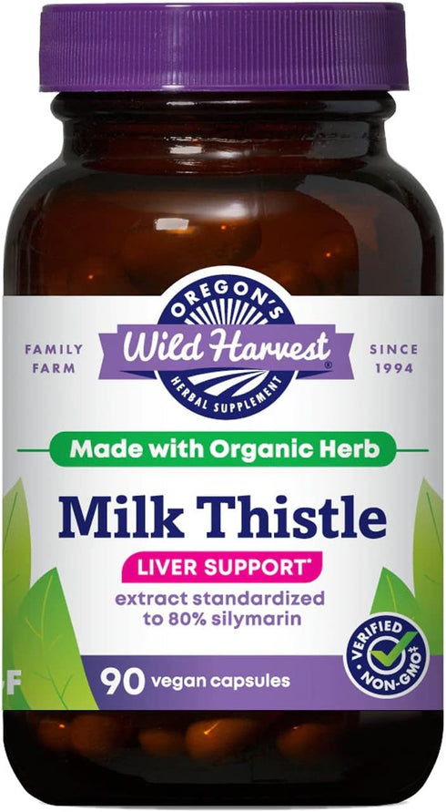 Oregon's Wild Harvest Certified Organic Milk Thistle Herbal Supplement - 90 Count