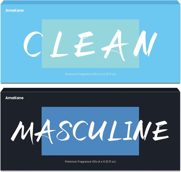 Clean & Masculine Fragrance Oils Set, AmaKane Fragrance Oil for Candle Making,
